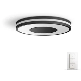 Philips Hue White Amb. LED-Deckenleuchte Being inkl. Dimmschalter, schwarz, dimmbar, alle Weißschattierungen, steuerbar via App, kompatibel mit Amazon Alexa (Echo, Echo Dot)