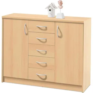 Kommode Standschrank Anrichte Sideboard Beistellschrank Holzkommode "Olli VII" Buche