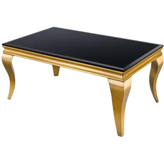 Riess Ambiente Couchtisch MODERN BAROCK 100cm - schwarz Gold - Opalglas | hochwertig, glamouröses Flair, für Wohnzimmer, eleganter Look, Edelstahlgestell