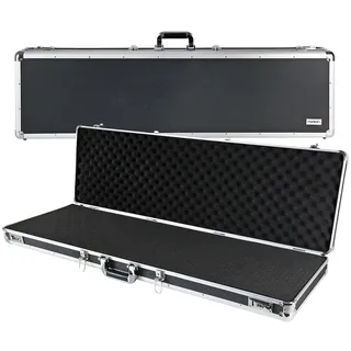 HMF Alu Transportkoffer Rasterschaumstoff, 117 x 36 x 12 cm Schwarz