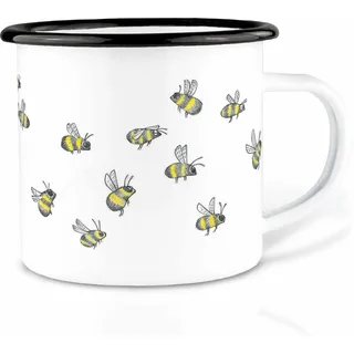 Ligarti® XXL Emaille Tasse (leicht & robust) | Camping Becher handveredelt in Deutschland | Kaffeetasse, Trinkbecher, Emaillebecher mit 480ml