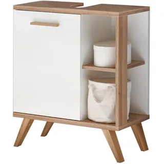Pelipal Waschbeckenunterschrank Noventa 60,5 x 65 x 33 cm Weiß/Eiche