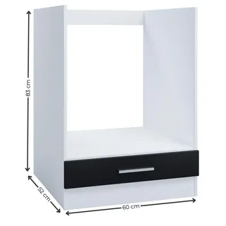 Kontor-Hermsen Unterschrank Backofenschrank 60 x 0 x 0 cm Schwarz