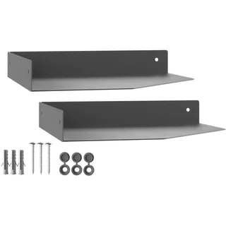 SOTECH 2er Set Design Wandboard HOVER-IX 200 x 200 x 30 mm anthrazit, Wandmontage, Schwebe-Regal inkl. Befestigungsset, moderne Ablage für Bad Küche oder Wohnzimmer