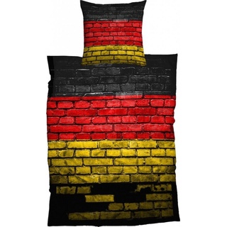 Bettwäsche German Flag schwarz rot gold Renforcè, CASATEX, Renforcé, 2 teilig, Schwarz-Rot-Gold Fahne, Mauer bunt|rot|schwarz 1 St. x 135 cm x 200 cm