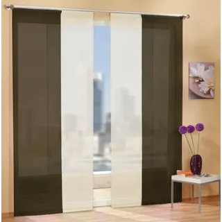 Gardinen Set, 2 x Flächenvorhang Schiebegardine mit Zubehör, 245x60, Braun, 2 x Flächenvorhang Schiebegardine mit Zubehör, 245x60, Creme, 8558985589