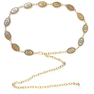 pclapora Kettengürtel, Kettengürtel Damen Gold, Goldener Gürtel, Ausgehöhlter Gänseblümchen Waist Chain, Gürtel Gold für Dirndl Kleider, Party, Verstellbarer Accessoires Chain Belt Taille - keiner