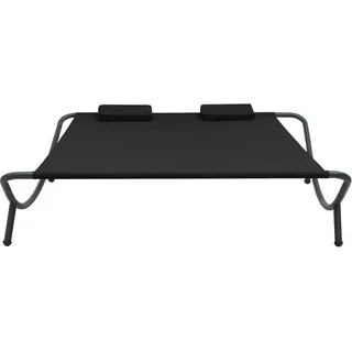 vidaXL Sonnenliege 173 x 200 x 45 cm Schwarz