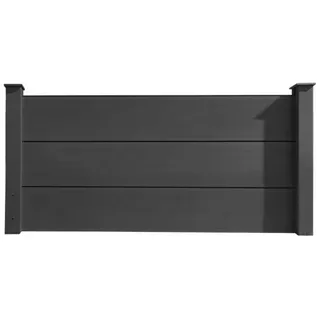 HORI Zaun HORI WPC Sichtschutzzaun Stecksystem, Gartenzaun witterungsbeständig, Robuster Gartenzaun, Modernes Lamellenzaun, Langlebiger Sichtschutz grau 0.90 cm