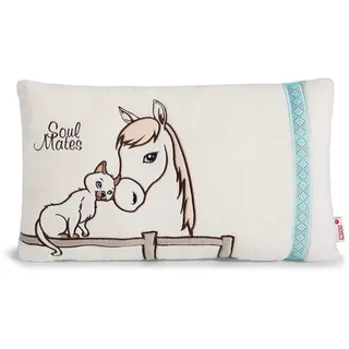 NICI Soulmates Kissen Pferd Cloudhopper und Katze, rechteckig