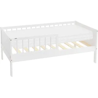 ML-Design Kinderbett Hausbett 70 x 140 cm Kiefer massiv weiß