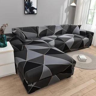uyeoco Sofabezug L Form Rechts/Links Sofa Überzug Ecksofa Sofaüberwurf Stretch Sofahusse Couchbezug für 3/2/4 Sitzer Couch (Color : D, Size : 235-300cm)