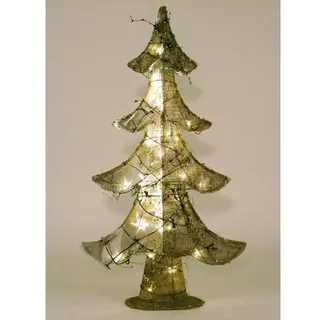 BURI Künstlicher Weihnachtsbaum LED Jute-Weihnachtsbaum Tannenbaum Weihnachtsdeko Dekobaum Christbaum