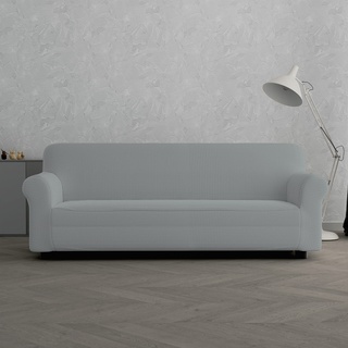 Italian Bed Linen “ Iris” elastische Couchüberzüge, Textil, Hellgrau, 3 Plätze