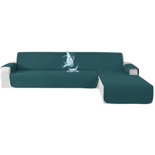 Ecksofa Überwurf L-form 4-sitzer Dunkelgrün Wasserdicht & Rutschfest