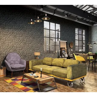 Marburg Vliestapete Mauer Backstein 3D Optik Dunkelgrau schwarz 34170 Loft Superior
