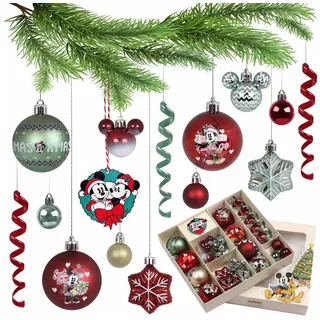 Disney Mickey Mouse Weihnachtsbaumkugel Disney Mickey Mouse Christbaumkugeln, Kunststoffdekorationen 25 Stück