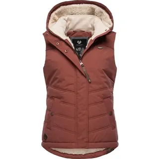 Ragwear Steppweste Hesty Wasserdichte Outdoor-Weste mit abnehmbarer Kapuze braun S (36)