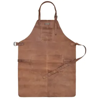 DRAKENSBERG Grillschürze Herren»Bob« Havanna-Braun, Premium Leder Koch- und Grillschürze für Männer, strapazierfähig braun