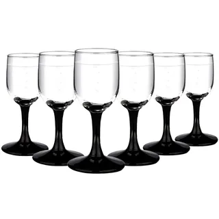 Altom Design Schnapsgläser Onyx, Stamper für Alkohol, Shotgläser Set mit Schwarzen Stiel 35ml