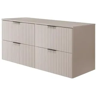 RODAN - Unterschränke fürs Bad 120 cm Kaschmir und Arbeitsplatte 120 cm Kaschmir - Waschbeckenunterschrank - Unterschrank Waschbecken mit Zwei leise schließenden Schubladen - 46x120x57 cm
