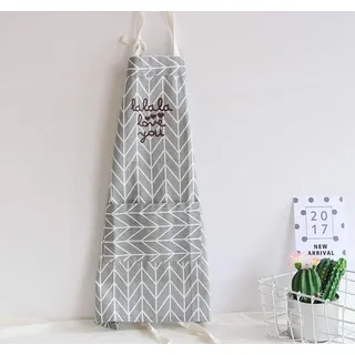 JameStyle26 Mama Kind Schürze aus Baumwolle & Leinen Damen Küchenschürze Latzschürze Kochschürze mit Tasche Kochen Backen Smile Smiley Love Karo (Kind Grau)