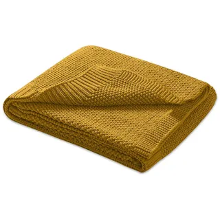 Wometo Baby-Strickdecke, gelb 70x100 cm, oekoTex Wohntextilien, Decken, Kuscheldecken
