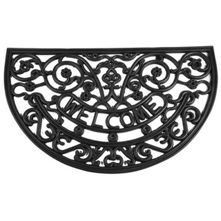 Fußmatte Gummimatte Antik 45x75cm schwarz Schmutzfangmatte Tür Matte Haushalt, Siena Garden, halbrund