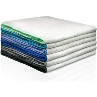 100% Bambus Tücher ohne Mikrofaser [6 STÜCK - 30x30cm] - Bambustücher als Putztücher, Hochglanztücher, Kristalltücher, Geschirrtücher, Fenstertücher, Silberputztücher, oder Glastücher verwenden