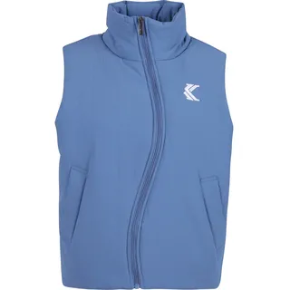 Steppweste KARL KANI "Karl Kani Damen KW233-027-2 KK Og Wavy Puffer Vest", Damen, Gr. L, dusty blau, 100% Polyamid, Westen Steppweste