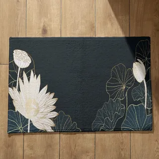 EHOMERY Fußmatte Haustür Innen Fussmatte Personalisiert Familie Blumen Schmutzfangmatte XXL Innen Fussmatten Haustür Innen Waschbar 50x80cm