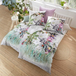 fleuresse Mako-Satin Bettwäsche Bed Art S Dschungel Multicolor 1 Bettbezug 200 x 200 cm + 2 Kissenbezüge 80 x 80 cm
