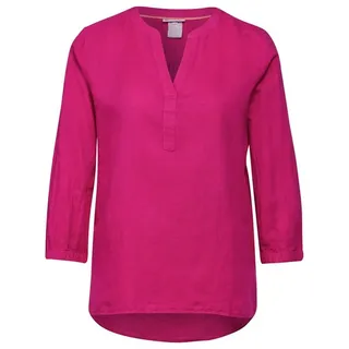 STREET ONE Shirtbluse STREET ONE / Da. Bluse / LS_Solid Splitneck blouse w ga rosa