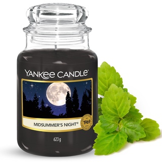 Yankee Candle Duftkerze - Midsummer's Night - Kerze mit langer Brenndauer bis zu 150 Stunden, Große Kerze im Glas