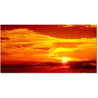 Augenblicke Wandbilder 120x60cm - Fotodruck auf Leinwand und Rahmen Sonnenuntergang Himmel Wolken rot - Leinwandbild auf Keilrahmen modern stilvoll - Bilder und Dekoration
