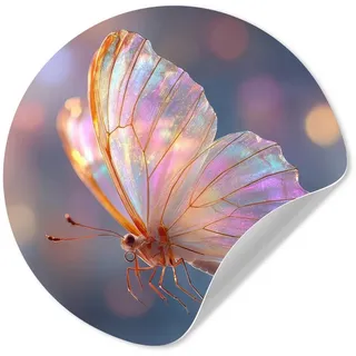 MuchoWow Wandsticker Schmetterling - Flügel - Pastell - Schimmer (1 St), Tapetensticker Selbstklebend, Wandbild Wohnzimmer, 80x80 cm 80 cm x 80 cm x 0.1 cm