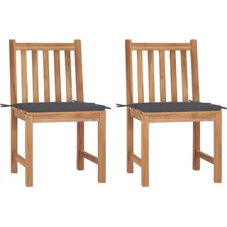 Vintage- Gartenstühle Terrassenstuhl Gartensessel,2 Stk. mit Kissen Massivholz Teak Größe:50 x 53 x 90 cm🪶8220 - Braun