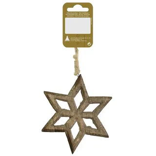 Rodermund Christbaumschmuck Holzstern zum Hängen Ø 10,5 cm braun