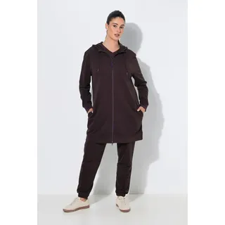 Ulla Popken Damen Sweatjacke | Große Größen, Plus Size, Sweatjacke, Zierpaspel - 46-48