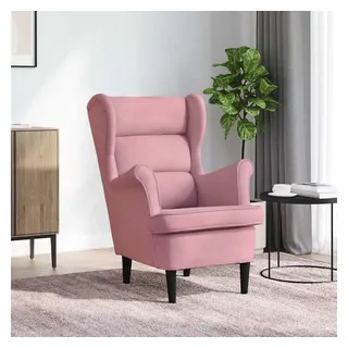 vidaXL Ohrensessel Rosa Samt 64 x 96 x 90 cm Rosa