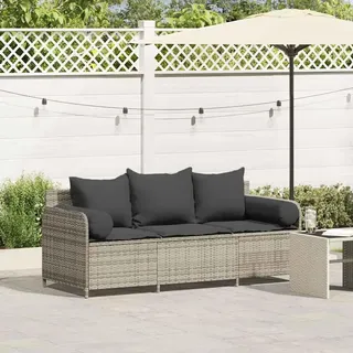 Festnight Sofa Rattan 3 Sitzer Balkonsofa Balkon Kleiner Balkon Wetterfest Lounge Gartenbank Outdoor