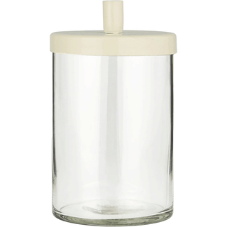 Kerzenhalter aus Glas für dünne Kerzen, mit Metalldeckel, H155/Ø90 mm, Ib Laursen