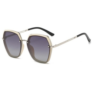 GelldG Sonnenbrille Retro Sonnenbrille Eckig Pilotenbrille Metallrahmen für Herren Damen grau