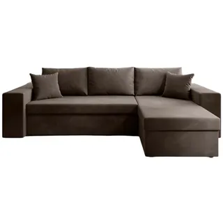 Luxusbetten24 Schlafsofa Designer Sofa Denver, mit Stauraum und Schlaffunktion braun