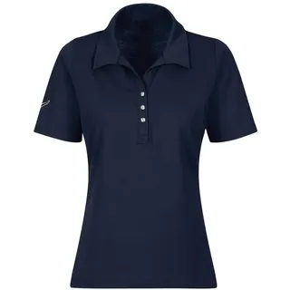 Poloshirt TRIGEMA "TRIGEMA aus Baumwolle mit Kristallsteinen" Gr. XXL, blau (navy) Damen Shirts Jersey