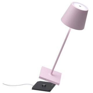 Zafferano LED Tischleuchte Poldina Pro - Kabellose, Dimmbare LED-Tischlampe aus Aluminium rosa