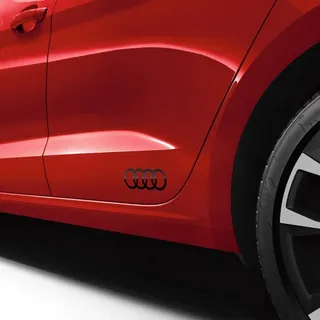Audi Dekorfolie Ringe Schriftzug Logo brillantschwarz