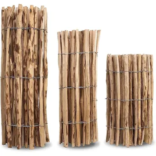 None Staketenzaun 500 x 35 cm Braun/Holz