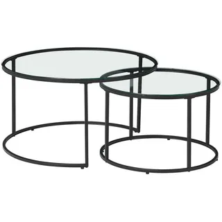 [en.casa] Kokkola Schwarz Glas 60 x 60 x 39 cm