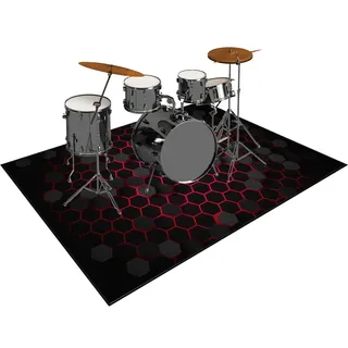 Drum Teppich Schlagzeugteppich 180 x 160 cm Trommelteppich Schallschutz Akustik Schlagzeug Teppich Professionelles rechteckiges Elektronisches Jazz Schlagzeug Kit Drumteppich für Studio, Wohnung